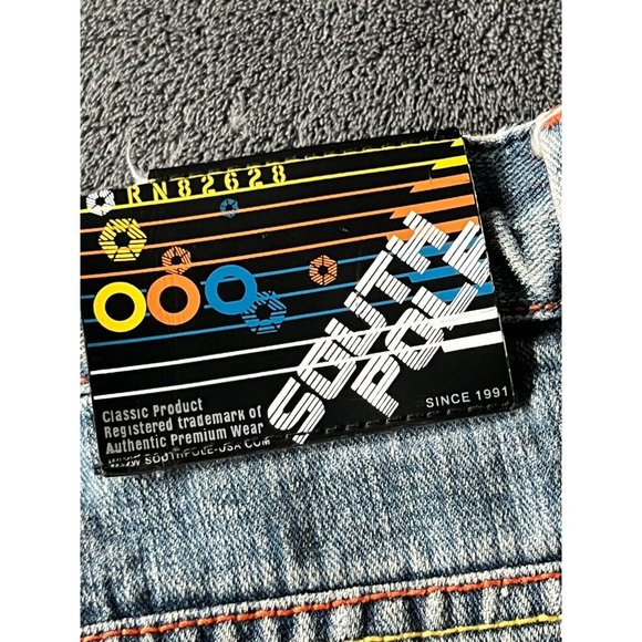 Southpole Men’s Vintage 1990s Baggy Y2K Embroidered Skateboard Jeans 34 - Picture 7 of 10